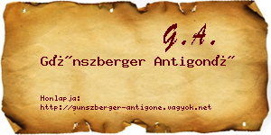 Günszberger Antigoné névjegykártya